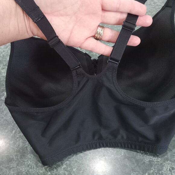 Leading Lady Women's Bra 36DD Front Closure Racerback Adjustable Black 5415 EUC - Picture 4 of 9